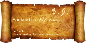 Vaskovits Józsa névjegykártya